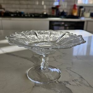Cambridge Chantilly Martha Blown glass footed cheese stand vintage